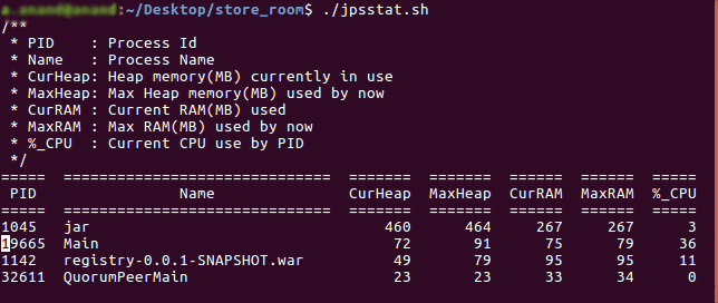 jps_stat console screenshot